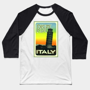 Pisa Italy Leaning Tower Vintage Baseball T-Shirt